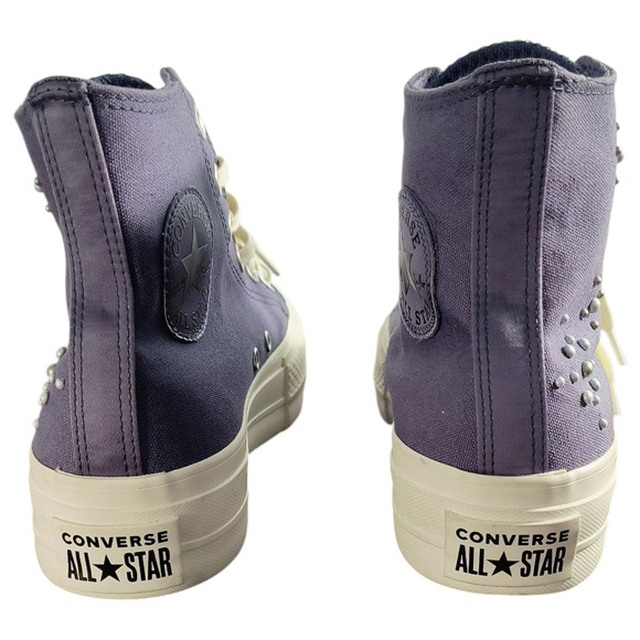 Converse Chuck Taylor All Star Lift Platform Sneakers Wmn's Sz 6.5 Purple Beaded - Picture 12 of 16